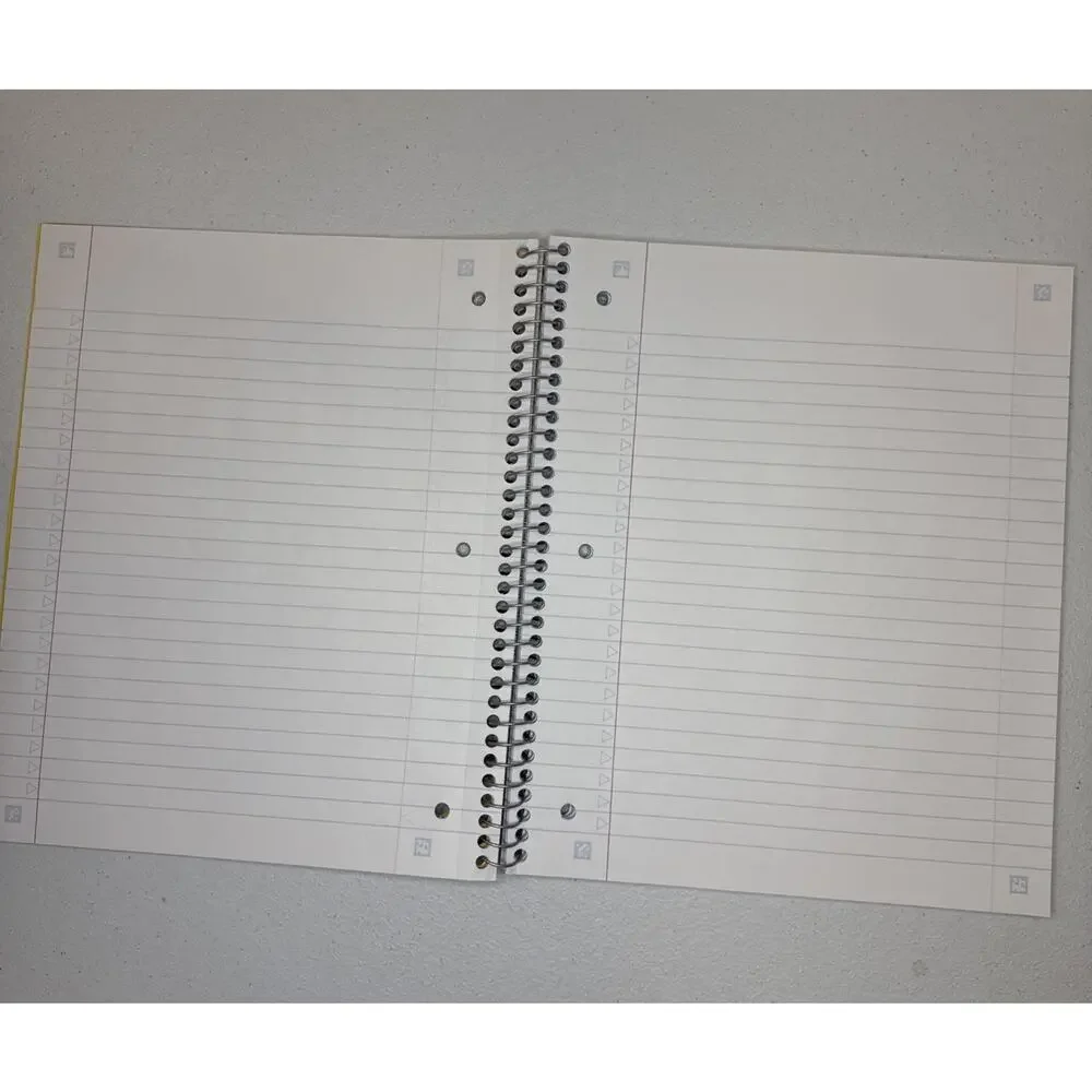 Five Star 1 Subject Notebook Wide Ruled 100 Sheets Yellow Spiral 10.5x8